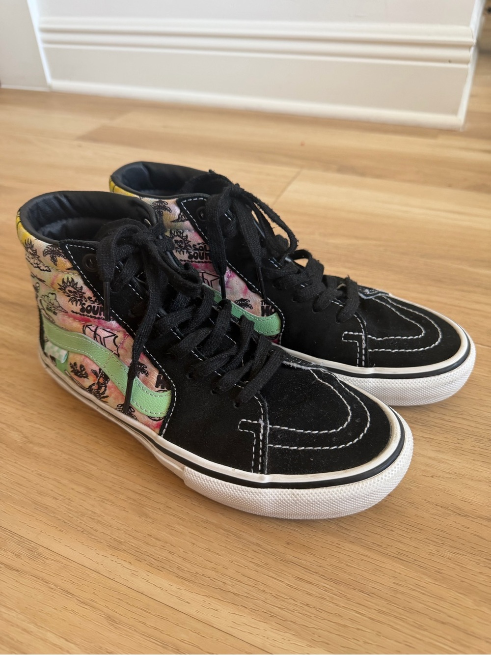 VAN SK8 high Pro skate shoes Tie-dye Shroom Doom Art sneaker unisex